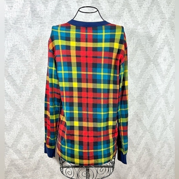 Hanna Andersson unisex rainbow plaid long john pajama top size M - Picture 9 of 9